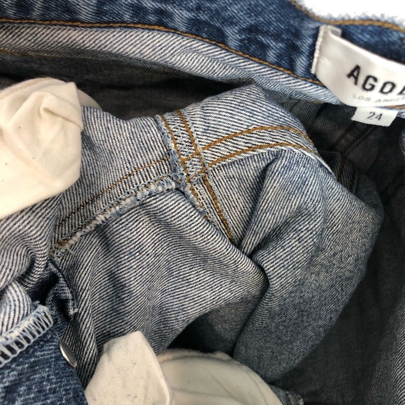 Agolde Ripley Straight Leg Jeans in Forfeit Blue Denim Jean Size 24 Revolve - Picture 8 of 16